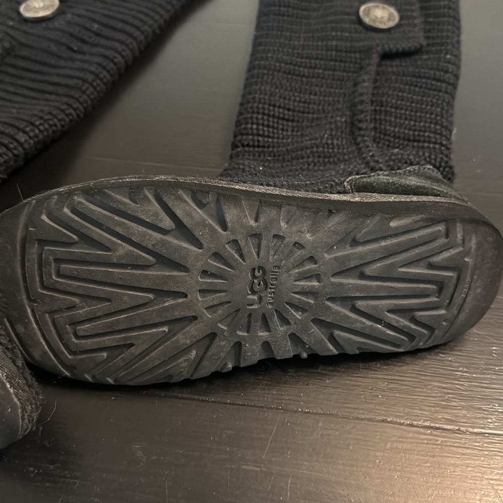 UGG Black Knit Button Women's Boots - Picture 3 of 5